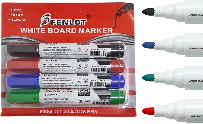 Thin Whiteboard Marker & Eraser Set