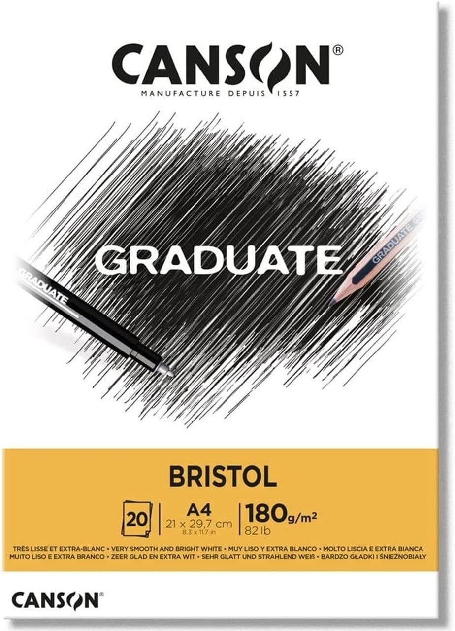 Canson Graduate Bristol Pad A4 180gsm 20 Sheet - Al Masam Stationery LLC