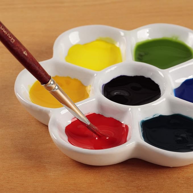 Flower-Shaped Paint Palette for Colour Mixing and Art Projects