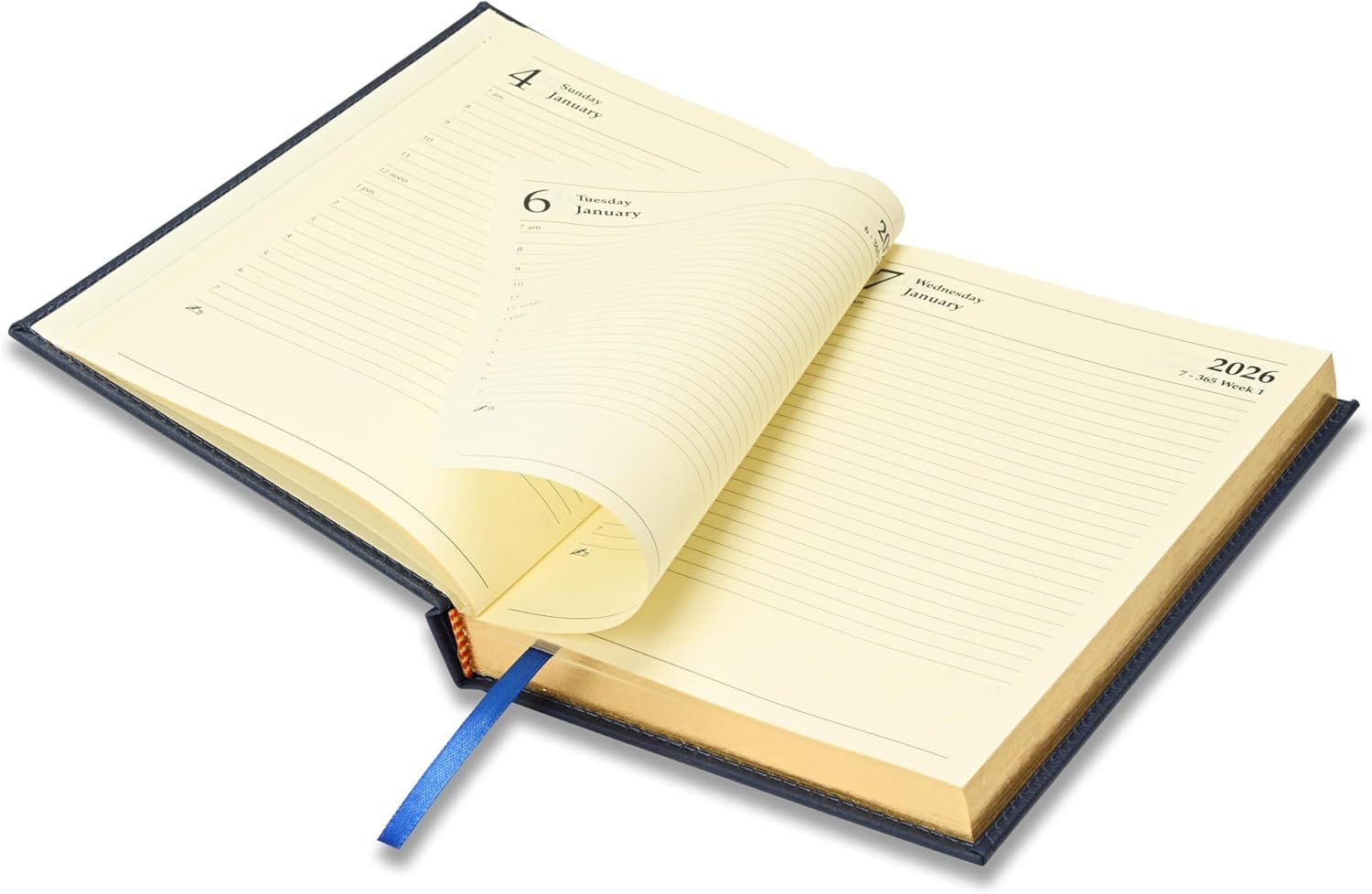 FIS Red A5 Golden Corner Hard Cover Vinyl 2026 Diary-FSDI22E26RE - Al Masam Stationery LLC