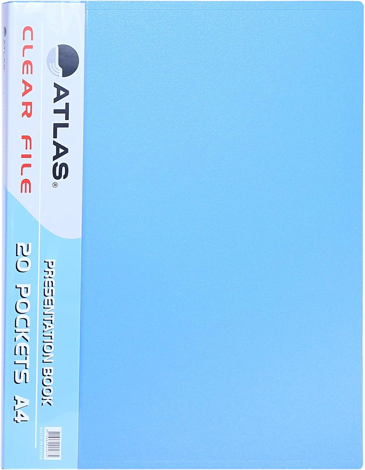 Atlas Butterfly A4 20 Pocket Clear Book File Blue