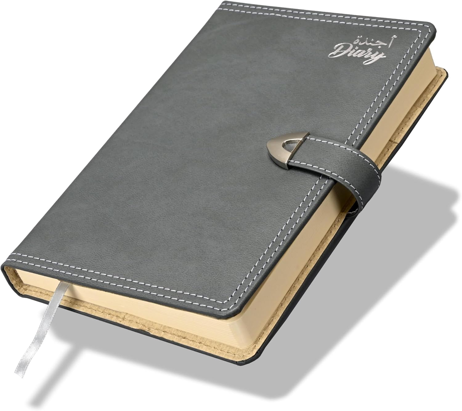 FIS Grey A5 Leather Lock 2026 AE Diary - FSDI86AE26D05