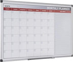 Bi-Office monthly planner with aluminum frame, featuring a clean layout for organizing monthly schedules and appointments.