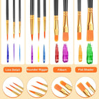 Artist Flat Brush Set 6 Pieces for Painting & Art