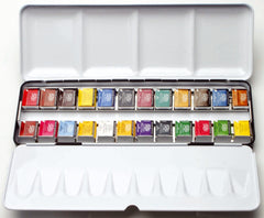 Daler Rowney Artists Watercolour : Set :24 x Half Pan Metal Set [Toy] - Al Masam Stationery LLC