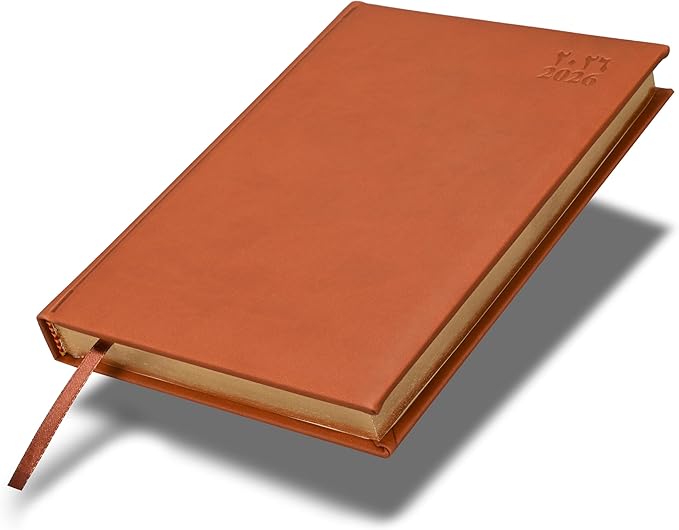 FIS Brown A5 Gold-Edge PU 2026 Daily Diary - FSDI20AEG26BR Main image
