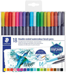 Staedtler 3001 TB18 Marsgraphic Double Ended Watercolor Brush Markers