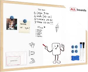 Bi-Office Non-Magnetic Whiteboard 90x120cm Wooden Frame