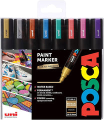 Mitsubishi 5M Uni Posca Bullet Tip Matelic Colors Marker 8 Pcs Pack - Al Masam Stationery LLC