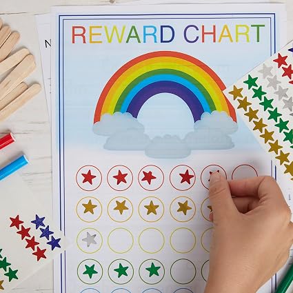 Silver Star Stickers for Crafts, Rewards and Decorations