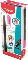 Maped Graph'Peps Fineliner Pink Lovely Box of 12Pcs - Al Masam Stationery LLC