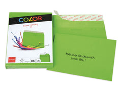 Elco Color C6 Envelope intense green without window, adhesive closure