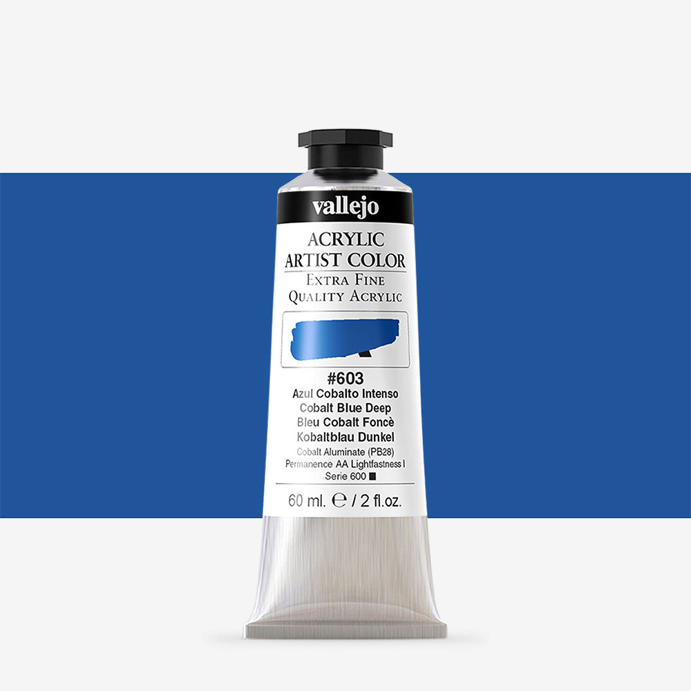 VALLEJO ACRYLIC ARTIST 603: 60 ML. COBALT BLUE DEEP - Al Masam Stationery LLC