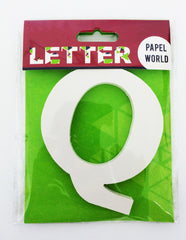 Wooden Letters White "Q"