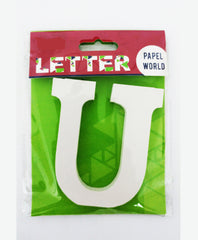 Wooden Letters White "U"