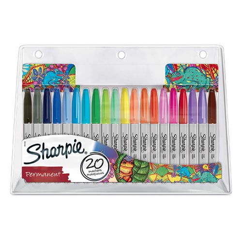 Sharpie Fine Point Permanent Marker Assorted 20 Pieces - Al Masam Stationery LLC Main image