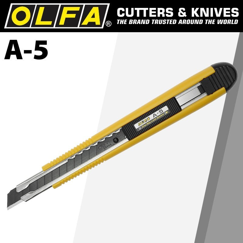 Olfa A-5 Standard One Way Auto Lock Cutter with Black Blade - Al Masam Stationery LLC