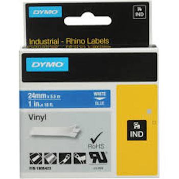 Dymo RH TP  24mm White/Blue Vinyl - Al Masam Stationery LLC