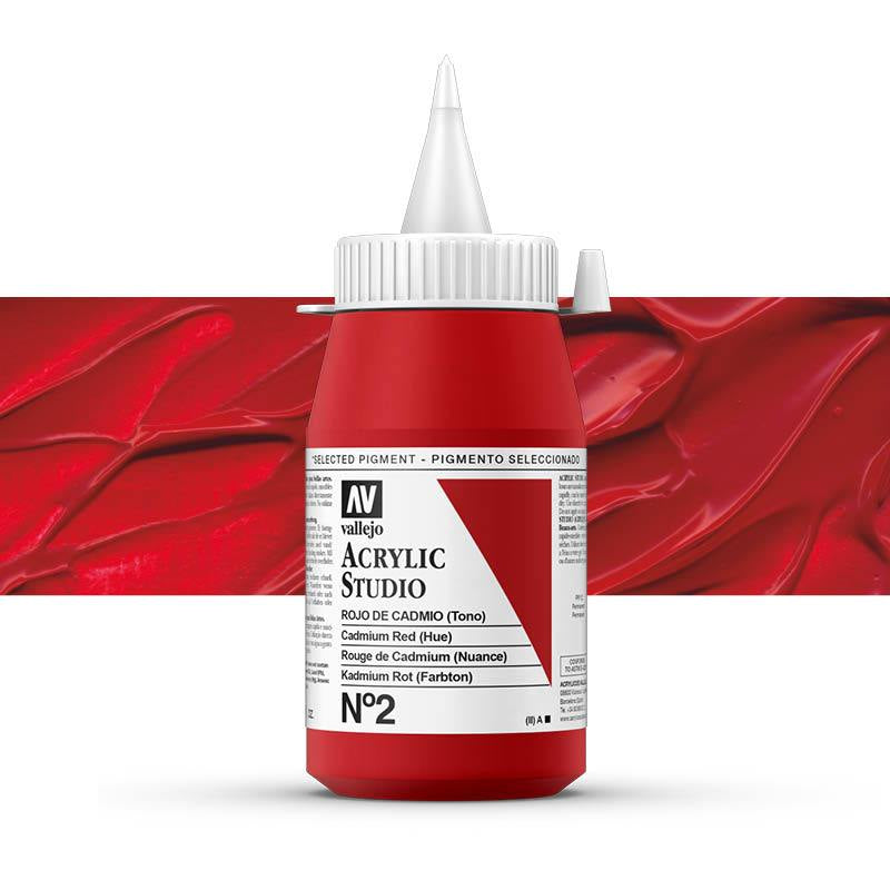 VALLEJO STUDIO 2-500ML. CADMIUM RED (HUE) - Al Masam Stationery LLC