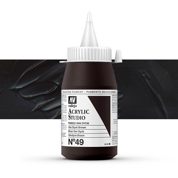 VALLEJO STUDIO 49-500ML. VAN DYCK BROWN - Al Masam Stationery LLC