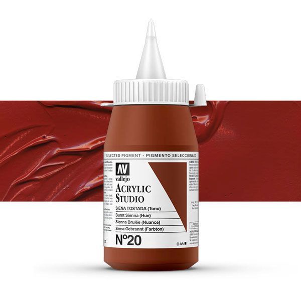 VALLEJO STUDIO 20-500ML. BURNT SIENNA - Al Masam Stationery LLC