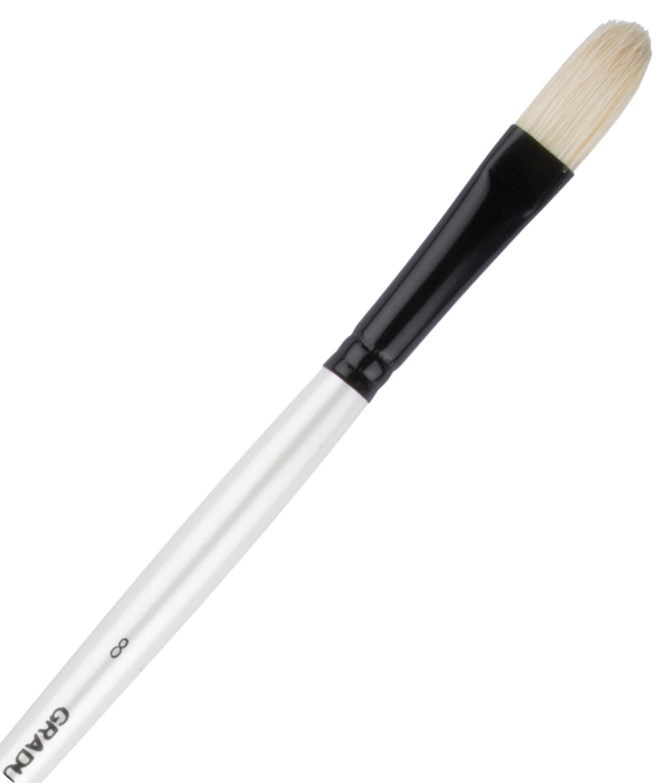 Daler Rowney Graduate Brush Long Handle Bristle Filbert 8x14mm - Al Masam Stationery LLC