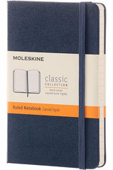 Moleskine Note Book Ruled Pocket Hard Cover Sapphire Blue - Al Masam Stationery LLC