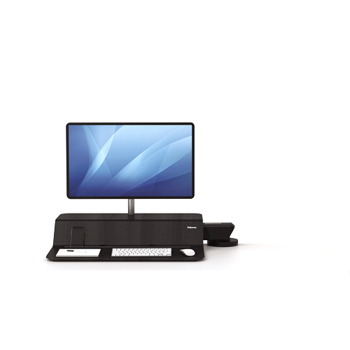 Fellowes Lotus Rt Sit-Stand Workstation - Black / Grey - Al Masam Stationery LLC
