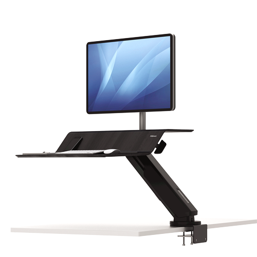 Fellowes Lotus Rt Sit-Stand Workstation - Black / Grey - Al Masam Stationery LLC