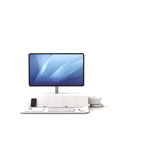 Fellowes Lotus Rt Sit-Stand Workstation - White - Al Masam Stationery LLC