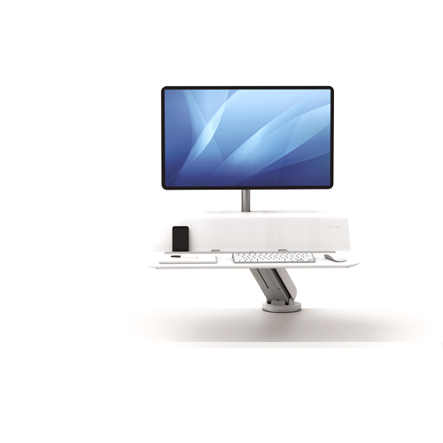 Fellowes Lotus Rt Sit-Stand Workstation - White - Al Masam Stationery LLC
