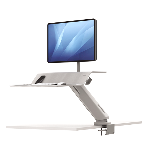 Fellowes Lotus Rt Sit-Stand Workstation - White - Al Masam Stationery LLC