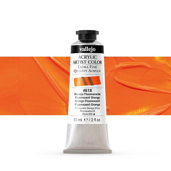 VALLEJO ACRYLIC ARTIST 618: 60 ML. FLUORESCENT ORANGE - Al Masam Stationery LLC