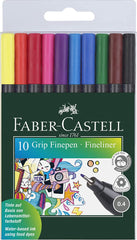 FABER-CASTELL Grip Fine Pen Plastic Wallet of 10 colors 0.4mm