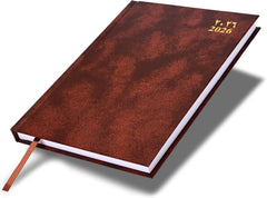 FIS Brown A5 Vinyl 2026 Sat-Sun AE Diary - FSDI90AE26BR