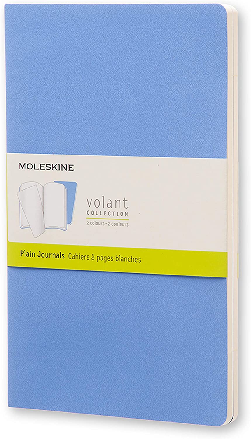 Moleskine Volant Plain Large Notebook Set of 2 Royal Blue - Al Masam Stationery LLC