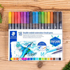 Staedtler 3001 TB18 Marsgraphic Double Ended Watercolor Brush Markers