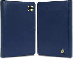 FIS Blue A5 Gold-Edge Vinyl 2026 Daily Diary - FSDI23AEG26BL - Al Masam Stationery LLC