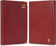 FIS Maroon A5 Gold-Corner Vinyl 2026 Diary - FSDI22AE26MR