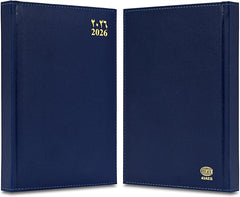 FIS Blue A4 Vinyl Gold Edge Arabic-English 2026 Diary - FSDI43AEG26BL - Al Masam Stationery LLC