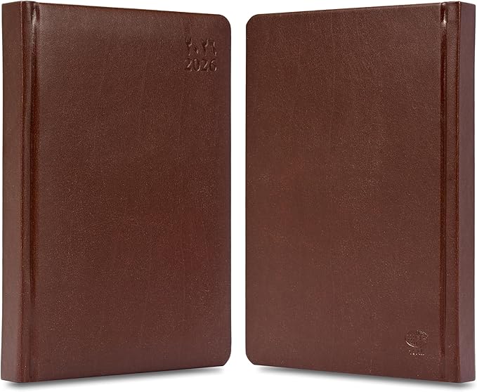 FIS Dark Brown A5 PU 2026 Daily Diary - FSDI19AE26DBR - Al Masam Stationery LLC