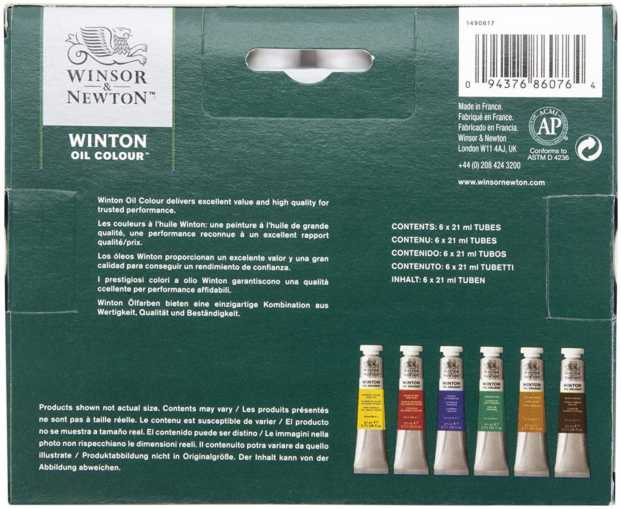 Winsor & Newton Winton 37ml Oil Colour Tube (Set of 6) - Al Masam Stationery LLC