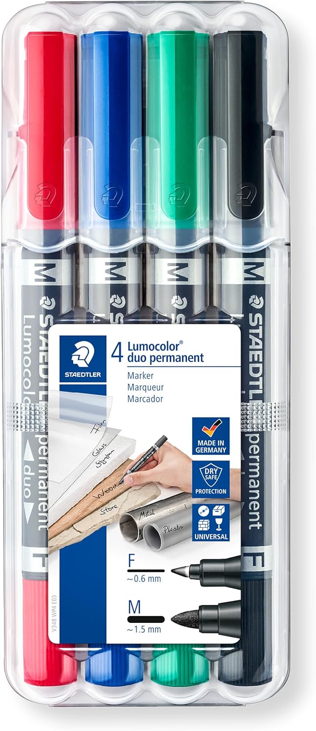 Staedtler Lumocolor (348 SWP4) Permanent marker Marker Duo Tip Pack - Al Masam Stationery LLC Main image