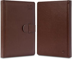 FIS Dark Brown 170×240 PU Strap 2026 AE Diary - FSDI75AE26DBR - Al Masam Stationery LLC