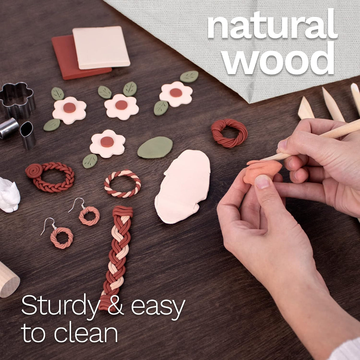 DAS Hardwood Modelling Tools 2-Piece Set – Clay & Sculpting Tools F345000
