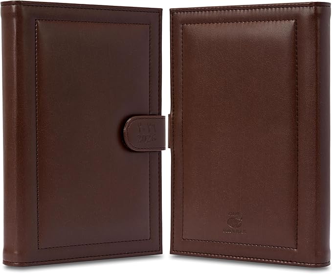 FIS Dark Brown 170×240 PU Lock 2026 AE Diary - FSDI61026AEDBR - Al Masam Stationery LLC