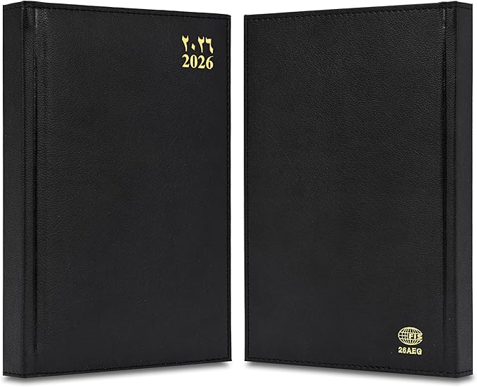 FIS Black A5 Gold-Edge PU 2026 Diary - FSDI26AEG26BK - Al Masam Stationery LLC