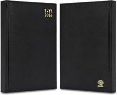 FIS Black A5 Gold-Edge PU 2026 Diary - FSDI26AEG26BK - Al Masam Stationery LLC