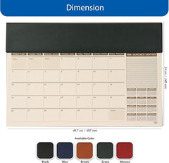 FIS Green PU Flap 490x340mm English-French 2026 Planner - FSDKPEF26GR
