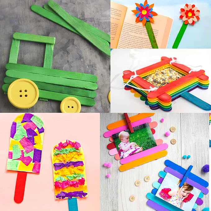 Assorted Colour Ice Cream Craft Sticks – 1 × 11.4 cm